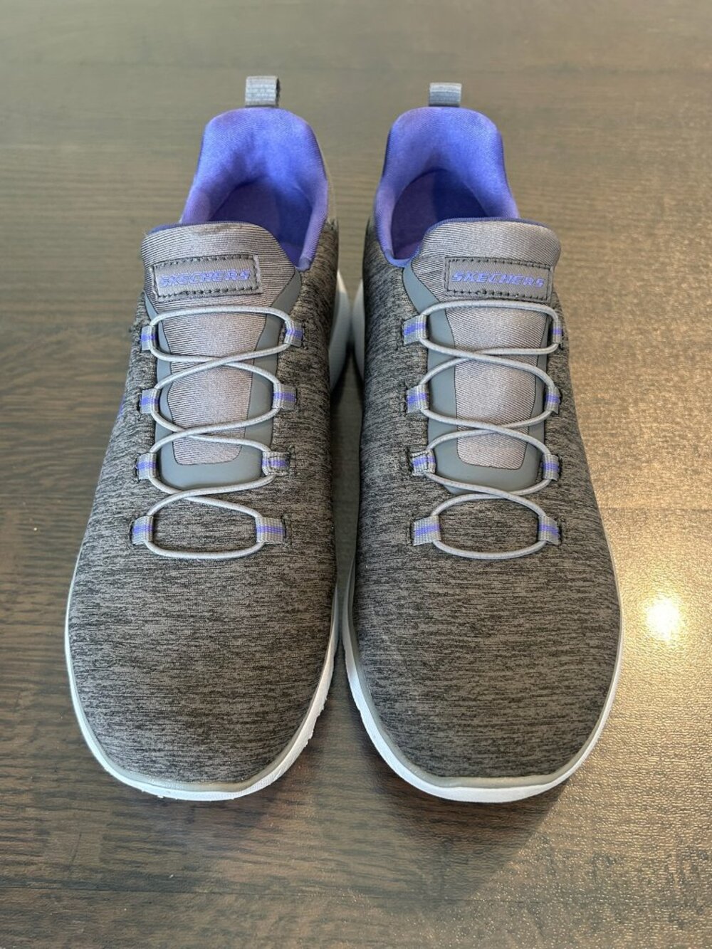 Skechers Womens Size 9 Memory Foam Slip On Sneakers Purple Taupe